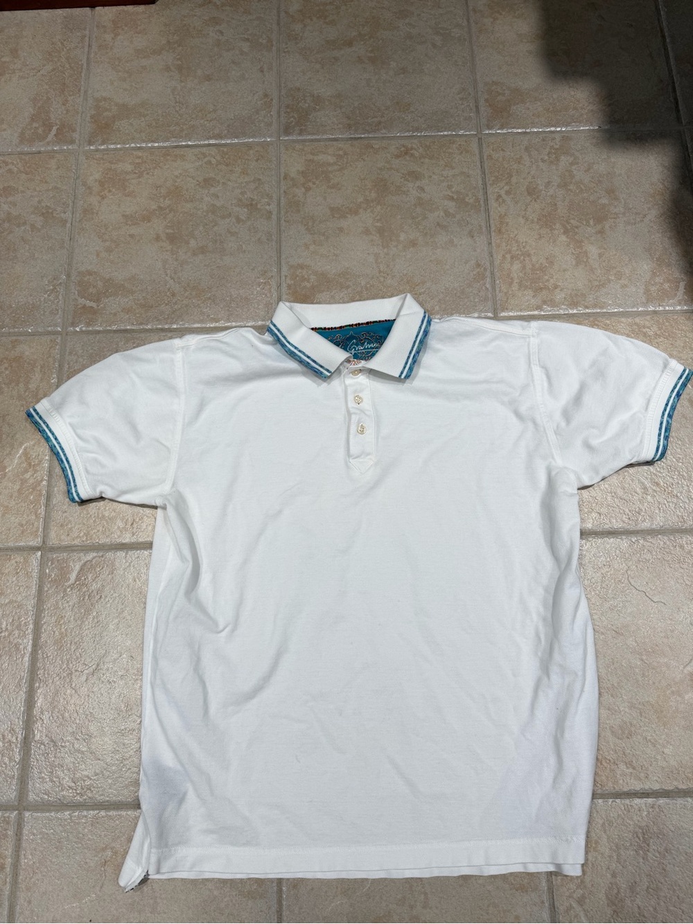 Robert Graham Men's Polo Shirt - Ivory - Size XL - EUC